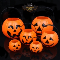 Halloween pumpkin bucket portable bucket Candy can Jack-o-lantern Childrens kindergarten portable pumpkin bucket Candy bucket