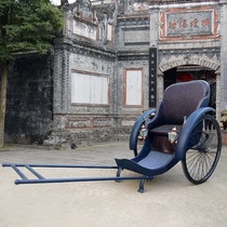 Sightseeing car Old-fashioned pull car Rickshaw Republic of China period manpower on the beach charter National wind sightseeing tourism craft package