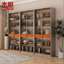 Modern light and luxurious glass door bookcase Wine Cabinet Sitting room Living Room Display Cabinet Floor Lockers Close By Wall Solid Wood Custom