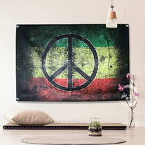 Jamaica reggae red yellow and green Free Peace tie-dye psychedelic bar home studio billiard hall hanging flag hanging cloth