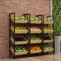 Fruit shelf display stand supermarket fruit shop fruit and vegetable rack vegetable creative multi-layer fruit shop steel wood shelf