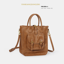 Retro College Wind Hand Carrying Briefcase Students Mailbag Inglémon Wind Trends Leisure Commuter Tot Single Shoulder Diagonal Satchel