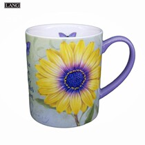 Foreign Trade Boutique LANG Mug Standard American Mark Painted Cup Butterfly Love Flower Coffee Cup Handy Cup