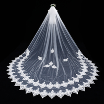 Head yarn New month Under-phase Love long trailing 3 m Widened Yarn Fine Lace Elegant Bridal Bridal Dress head yarn