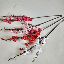 Simulation plum blossom wax plum single silk flower plum branch Home decoration Garden decoration model room red plum