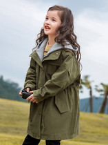  Girls  clothing 2021 spring new Korean version of Western style mid-length cotton thickened warm windbreaker jacket tide