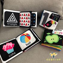 Four Bourne Newborn Newborn Black White Enlightenment Vision Training Washable Infant English Sound Paper Early Education Boob Book