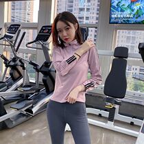 Fashionable semi-zipper loose casual slim slim sports long sleeve top women quick-dry running fitness yoga suit