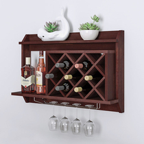 Nordic Red Wine Rack Creative Wall-mounted Wine Rack European-style Wine Cabinet Plaid Wood Assembled Wine Grid Rhomboid Wine Gine Fork