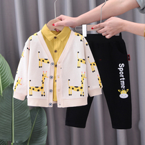 Childrens clothing boys autumn clothing 2021 New Baby children autumn suit foreign style male baby spring and autumn clothing three-piece tide