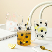 Nordic wave point glass home heat-resistant milk breakfast cup ins wind girl water cup with juice cold drink cup