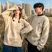 Couple clothing autumn and winter 2021 New ins Super fire pullover sweater men loose Korean version of lazy wind is not the same