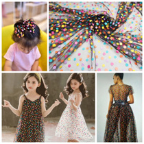 1 6 m wide headdress puff dress gauze skirt mesh color polka dots soft fluffy black white mesh yarn