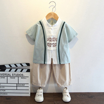 Hanfu boys summer childrens improvement thin short-sleeved Tang suit Chinese style super fairy ancient costume original Sinology clothing summer dress