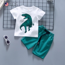 Counter JO boys summer suit 2021 new children Foreign style Korean baby short sleeve handsome two-piece set