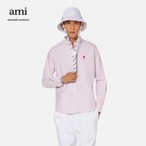 AMI Mens Classic Love Cotton Stripe Casual Simple Fashion Long Sleeve Shirt