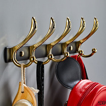 Nordic light luxury clothes adhesive hook stainless steel wall door rear coat hook row hook Black Gold non-perforated door rear porch hook