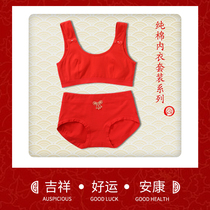Girls Honmei Year Red Lingerie Set Childrens Developmental Vest 12 Students 13-year-old girl bra Year of the Tiger