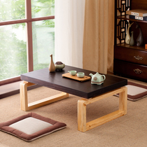  Modern simple bay window table Solid wood antique Chinese tatami coffee table Mini balcony floor small low Kang table