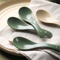 Ceramic small soup spoon Home Large Number of long handle Shengtang Drink Soup Brief About Creative Great Spoon Day Style Porridge Spoon Spoon Spoon Spoon