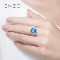 Enzo Jewelry 18K gold topaz ring Classic big gem about 7 carats diamond-set color gem EZV3635