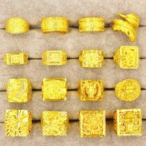 Zhou Dafu Huanmei pure gold 18K gold dragon head gold leopard No drop of color 999 Jewelry Gold Ring Send Holiday Gift