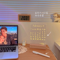 Transparent luminous note board acrylic ins style simple erasable desk office desktop computer side message board