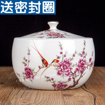 Ceramic With Lid Seal Tank Tea Storage Hotel Cutlery Cutlery Home Seasoning Jar Kitchenette Canned Pig Oil Jar
