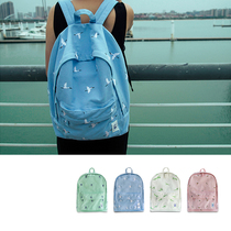 「」XAOYE genuine Wild White Crane Embroidered Double Shoulder Wallet Backpack Large Capability Computer Package