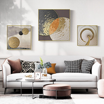 The image of the full circle is light luxury abstract living room decoration painting modern creative sofa background combination wall painting light luxury porch painting