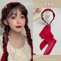 Method of float with hair stirrups female summer fairy hair with female tie hair hairpin pearl head stirrup with silk scarf pressed hair head ornament