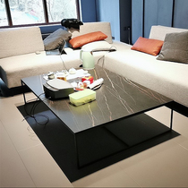 Nordic Iron Art Light Lavish Rockboard Tea Table Modern Minimalist Living-room Small Family Home Living Room Pole Minima Tea Tea Table