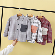 Boys casual autumn clothes 2021 New Baby tide childrens clothing childrens cotton shirt top Children foreign style thin shirt