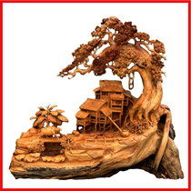 Yabai Jinsi Nan Ebony leaflet red sandalwood carving flowers and birds landscape carving root carving ornaments crafts artwork