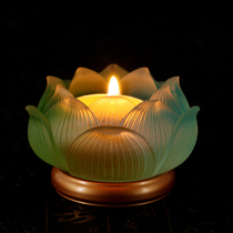 Yuantong Buddha Candlestick for Buddha colorful glazed lotus flower ghee lamp holder candle holder pure copper Changming lamp Buddha Hall supplies