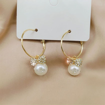 2021 new trendy pearl earrings female Korean temperament fashion butterfly earrings personality net red all-match earrings