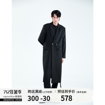 VAPOURBLUE original black windcoat oversize oversize New Chinese retro autumn male and female identical coat