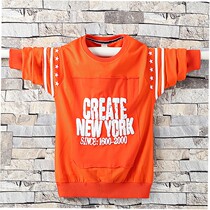 Broken code clearance boy cotton casual sweater youth plus fat loose round neck shirt primary and secondary school students autumn round neck