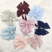 (Three pleats sparkling) Original luminous small bevel solid color JK bow tie female feather root collar flower uniform bow