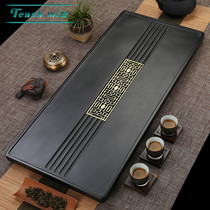 Touch Miss whole piece of Wujin Stone tea tray natural kung fu tea set black gold stone Tea Sea simple household tea table