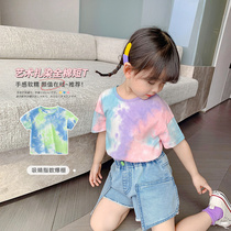 Girls short-sleeved T-shirt cotton baby top summer childrens clothing 2021 new childrens clothes summer childrens summer clothing