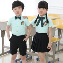 Class clothes summer graduation photos clothing Korean version of boys and girls short sleeve shirt set primary school uniforms kindergarten uniforms kindergarten uniforms