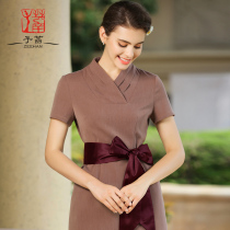 Summer dress beautician beauty salon work clothes female Thai SPA health club foot foot bath technician suit 07