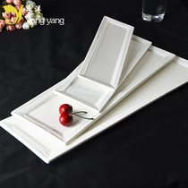 Ceramic Dishes Dish Home Cutlery Rectangular Sushi Pan Pure White Creativity Hotel Featured Cake Count Heart Tray