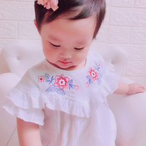 Retro baby Summer Dress Princess ha clothes thin model 01 year old newborn baby girl summer light and thin body summer clothes