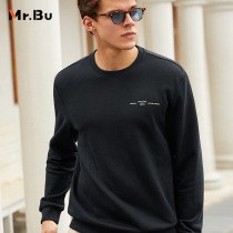 Mr Bu pure cotton long sleeve round collar necropolis male 2021 autumn winter new headless black hooded sweatshirt male KT01527