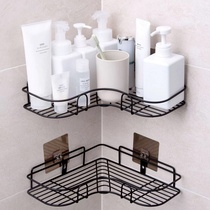 Punch-free corner shelf Bathroom tripod Toilet bathroom Suction wall-type square rack Storage rack Long pylons