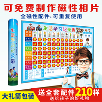 Childrens growth self-discipline table Primary school students baby life performance column Learning family record wall small safflower reward stickers