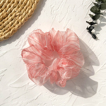 Large intestine hair rope striped mesh hair rope hair net red Ins retro simple French girl cute temperament head rope