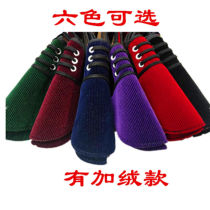  Mens and womens traditional cloth shoes corduroy upper hand-stitched cloth shoes material upper single shoes semi-finished full set